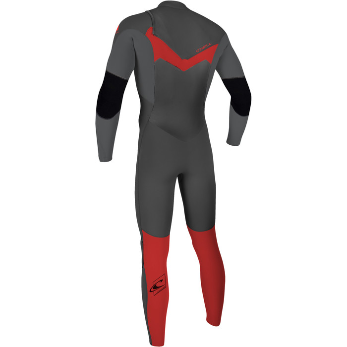 2024 O'Neill Youth Epic 5/4mm Chest Zip GBS Wetsuit 5372 - Graphite / Smoke / Red